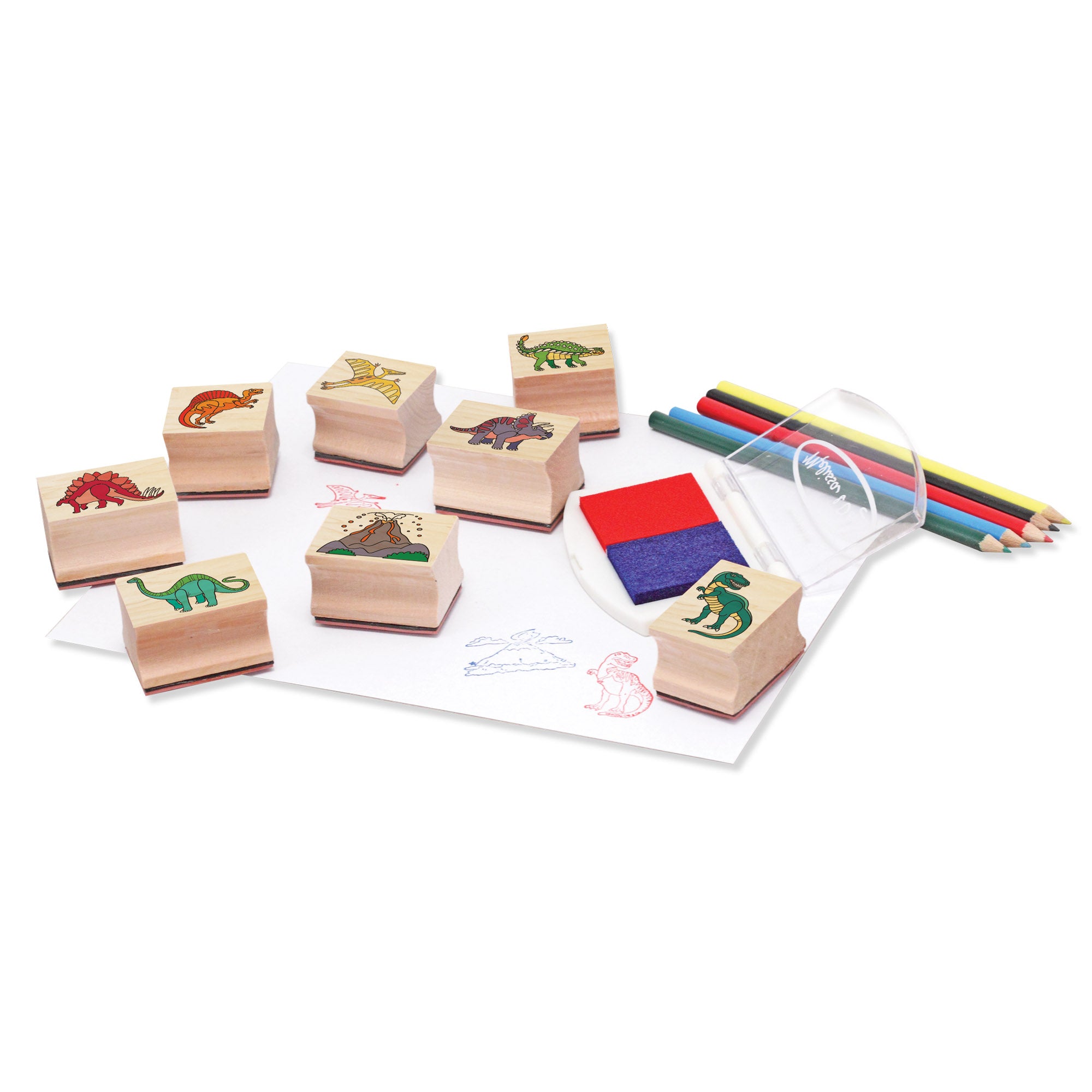 Melissa & Doug Wooden Stamp Set - Dinosaurs - Image 4