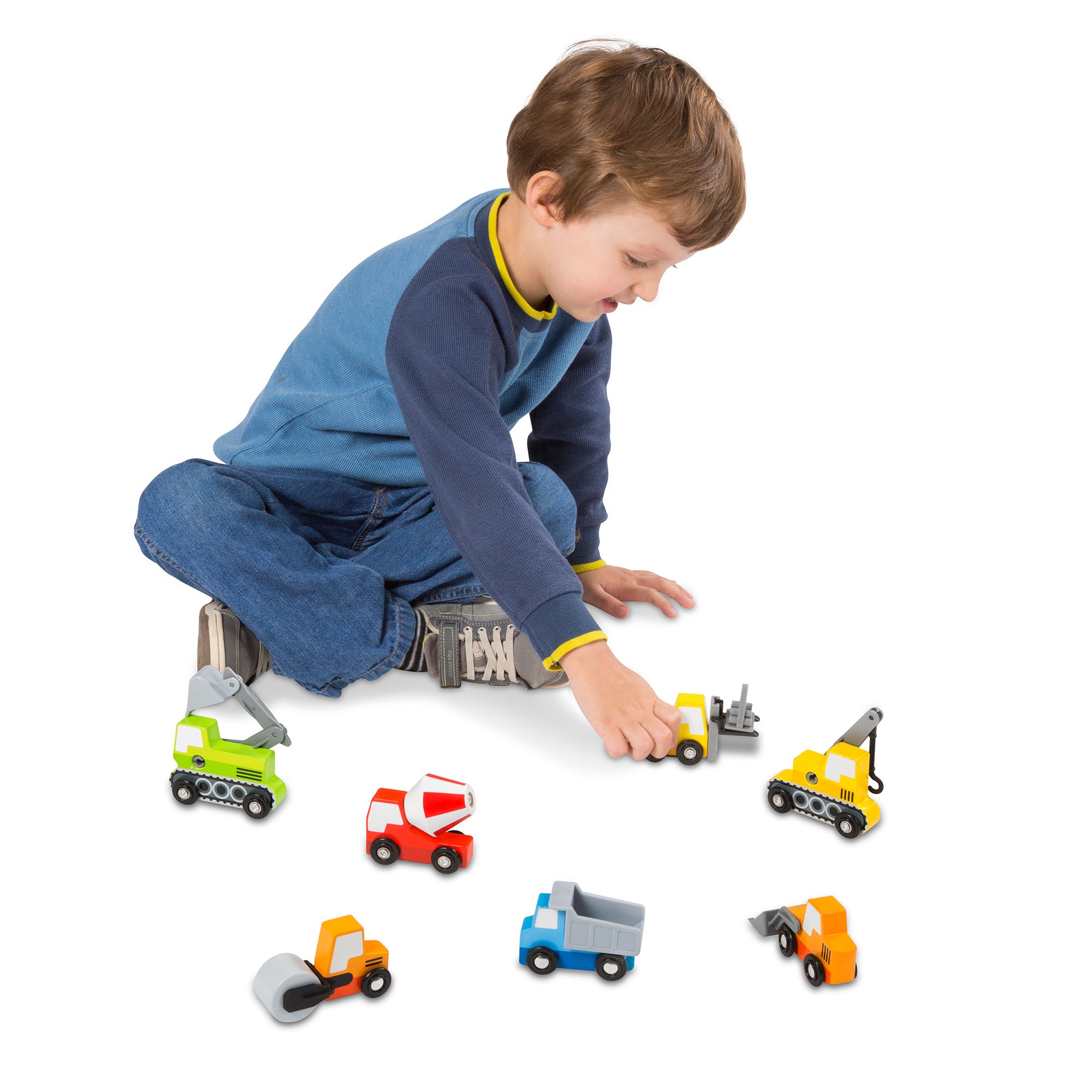 Melissa & Doug Wooden Construction Site Vehicles - Image 2
