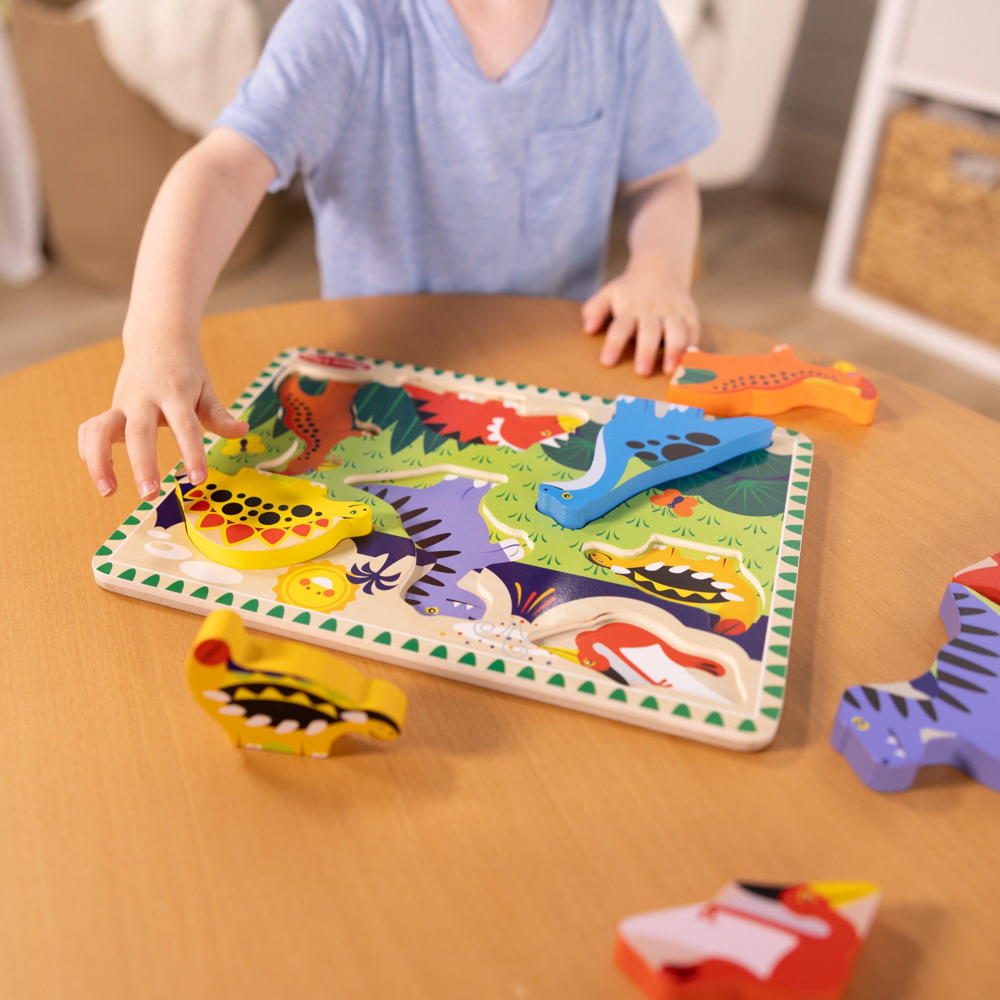 Melissa & Doug Dinosaurs Chunky Puzzle - 7 Pieces - Image 6