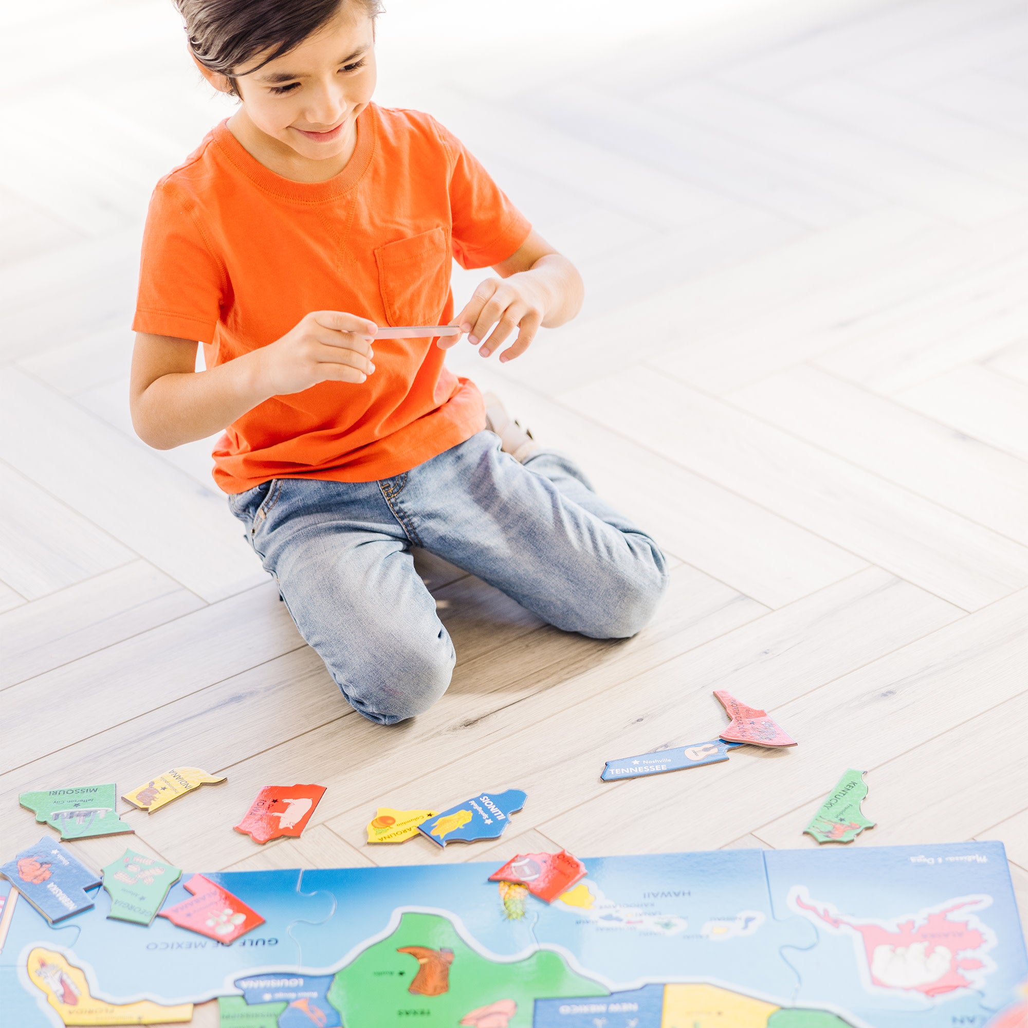 Melissa & Doug USA Map Floor Puzzle - 51 Pieces - Image 9