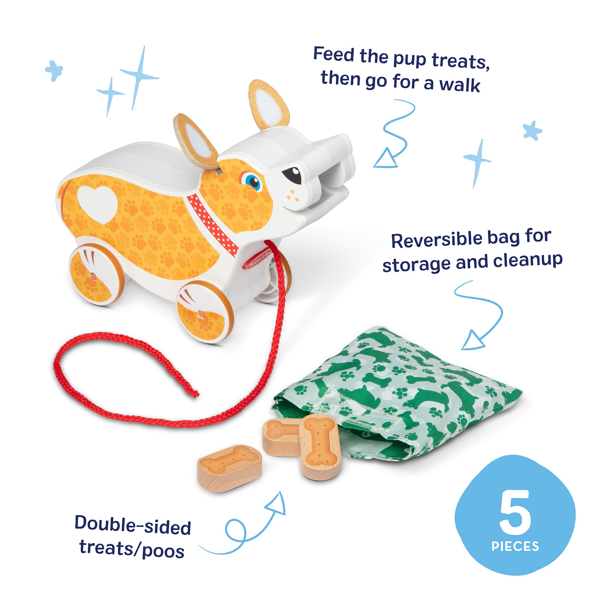 Melissa & Doug Feed, Walk & Poo Pup Play Set - Image 4