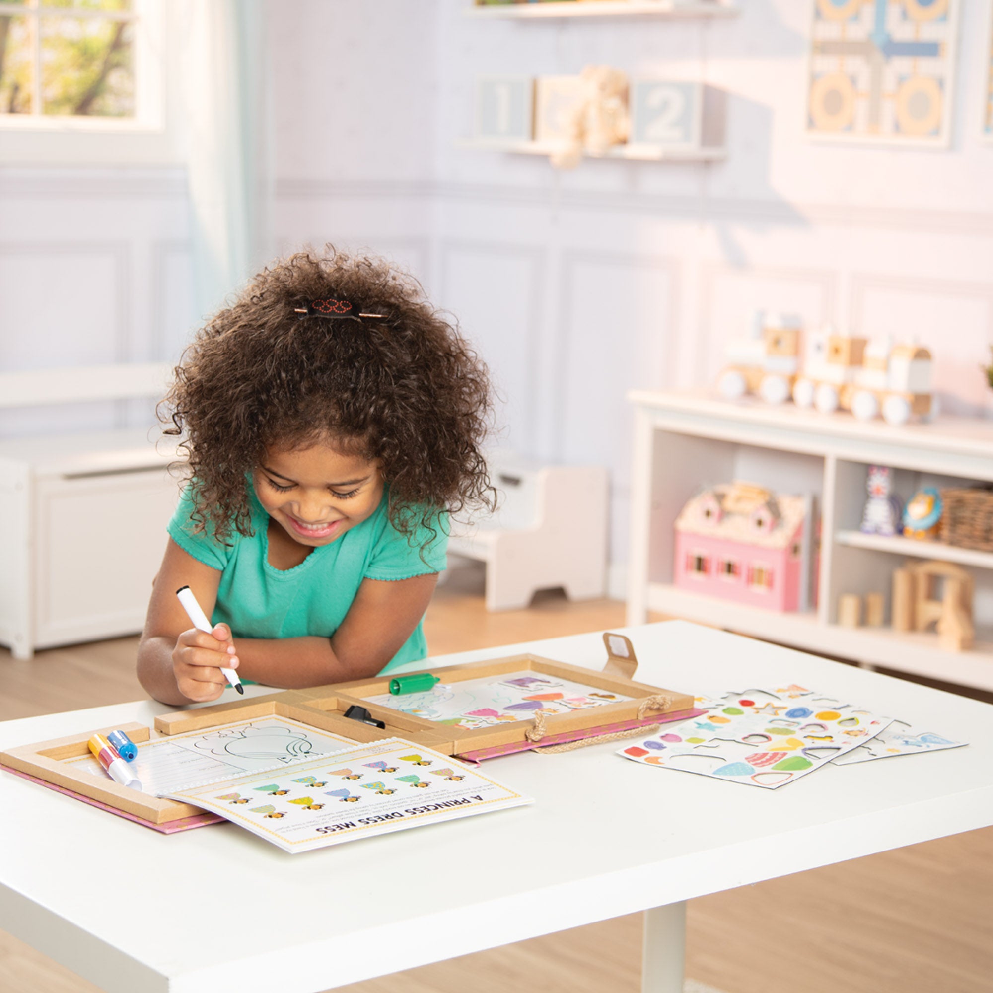 Melissa & Doug Natural Play: Play, Draw, Create Reusable Drawing & Magnet Kit ?C Princesses - Image 2