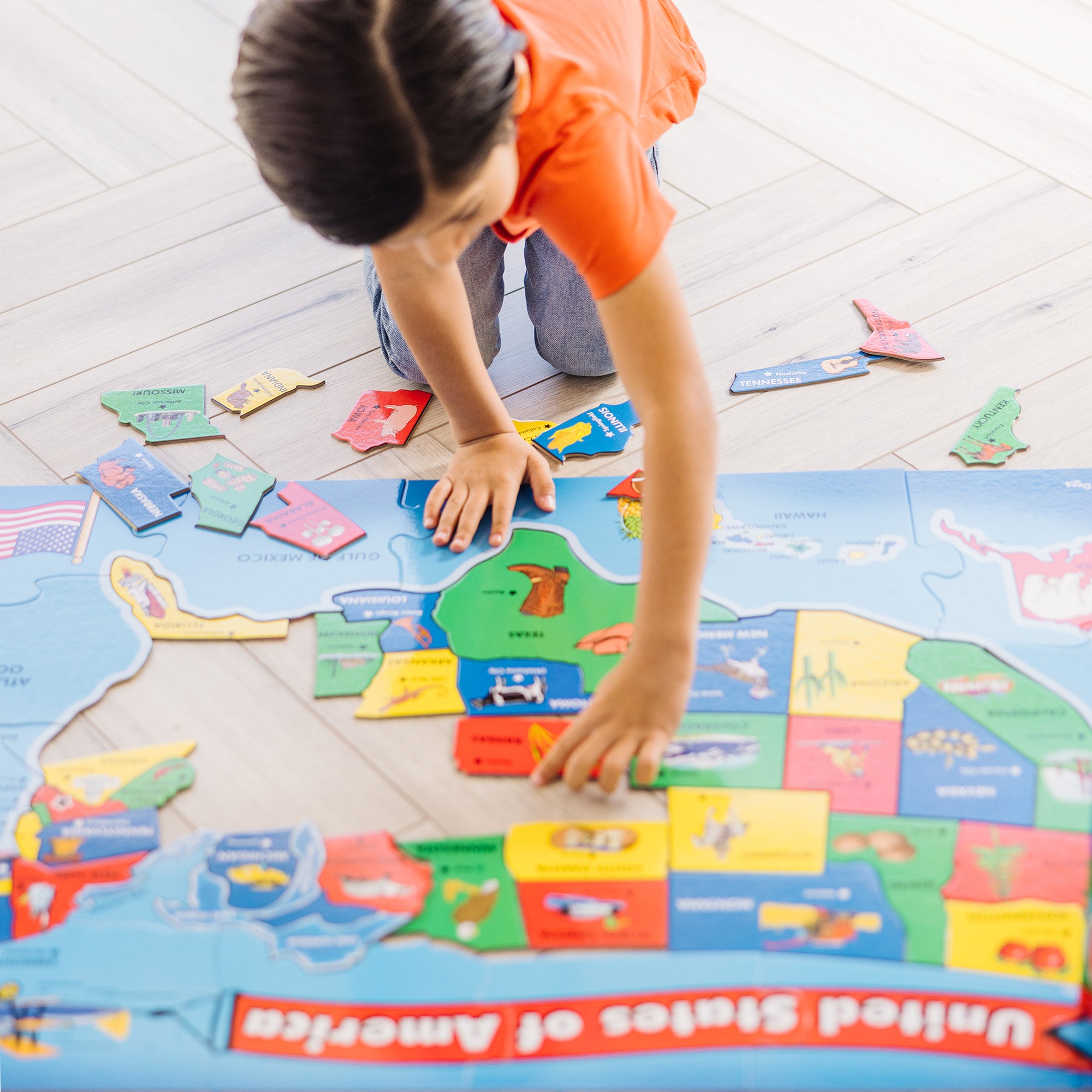 Melissa & Doug USA Map Floor Puzzle - 51 Pieces - Image 7