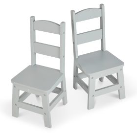 Melissa & Doug Child??s Wooden Chair Pair ?C Gray