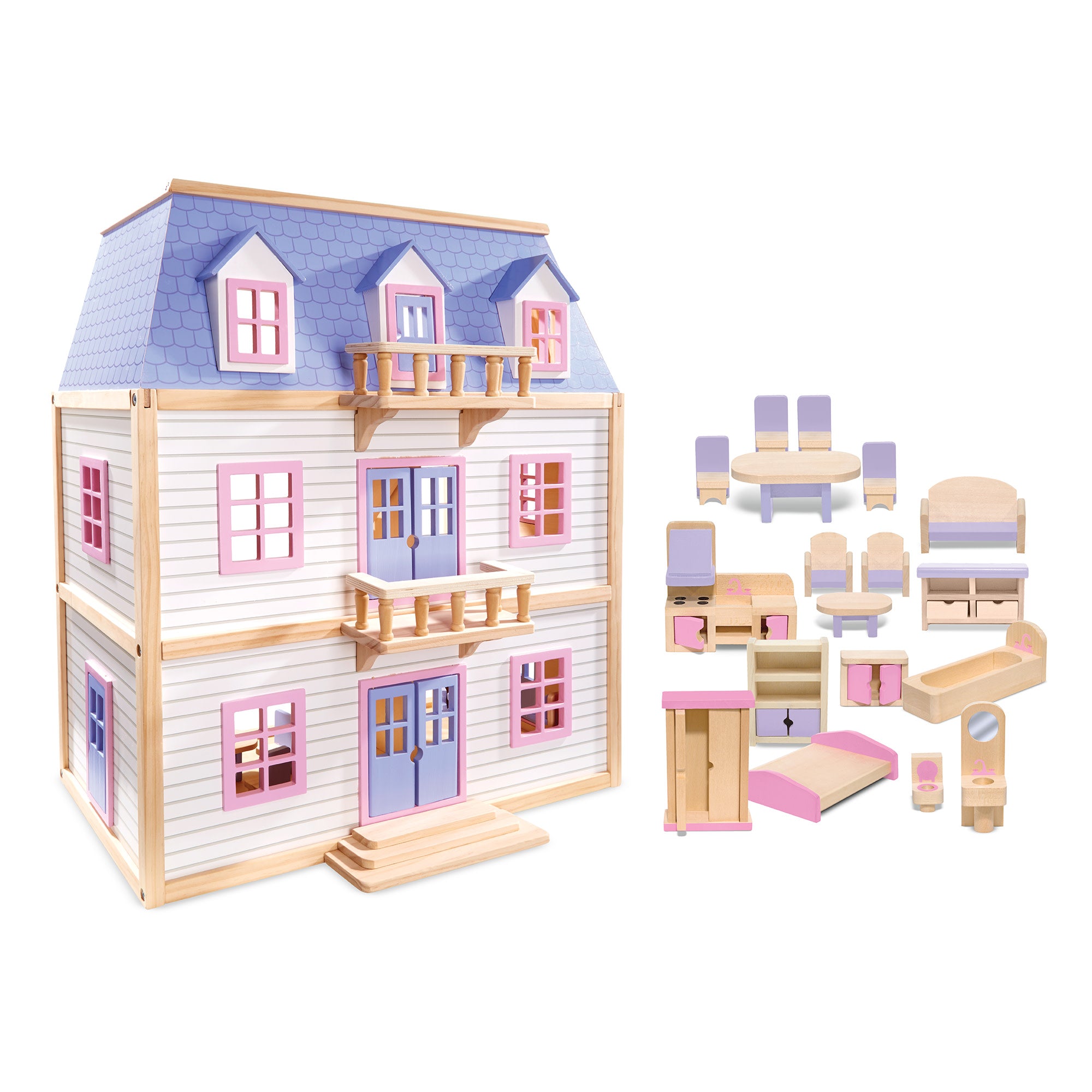 Melissa & Doug Wooden Multi-Level Dollhouse - Image 9