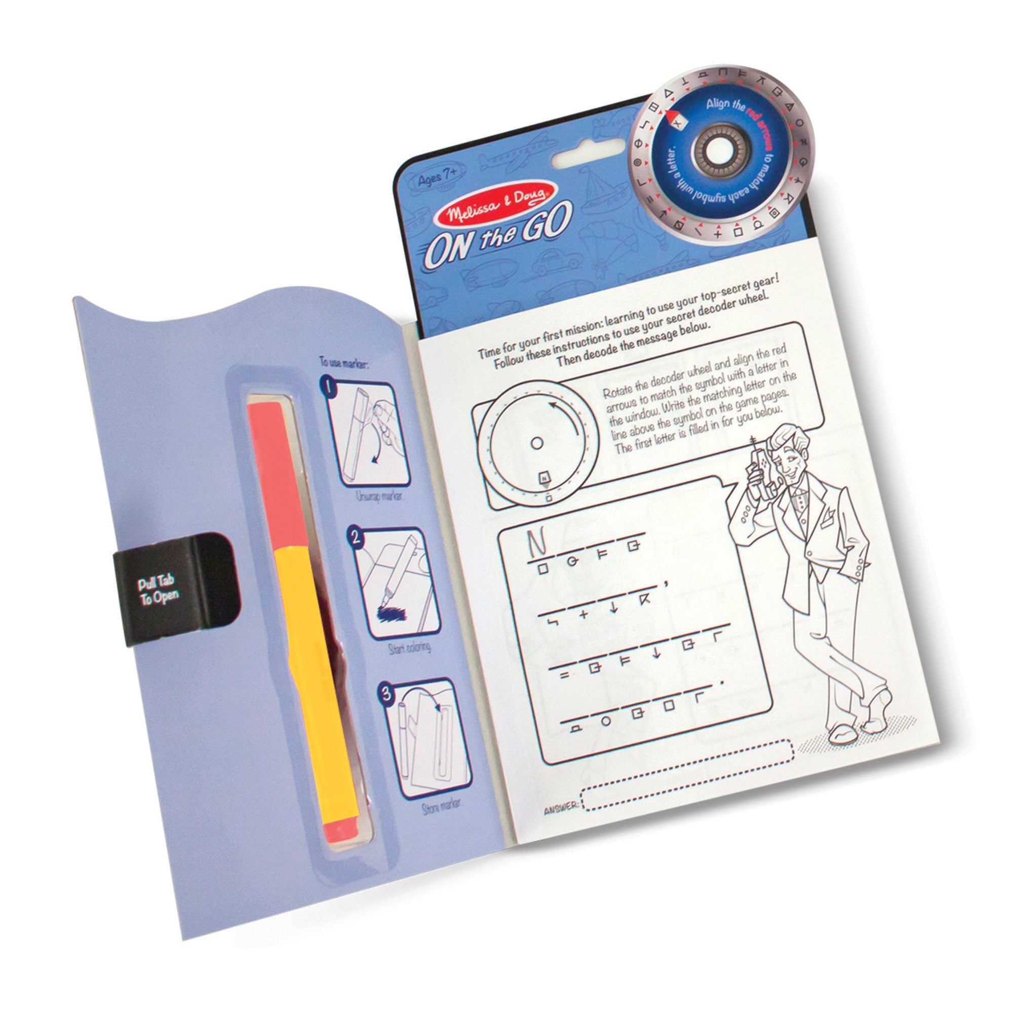 Melissa & Doug On the Go? Secret Decoder Activity Books 3-Pack: Slippery Flippers, Runaway Ruby, Game Book - Image 5