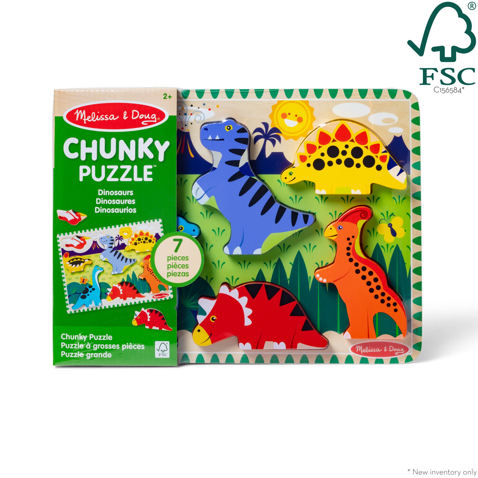 Melissa & Doug Dinosaurs Chunky Puzzle - 7 Pieces - Image 3