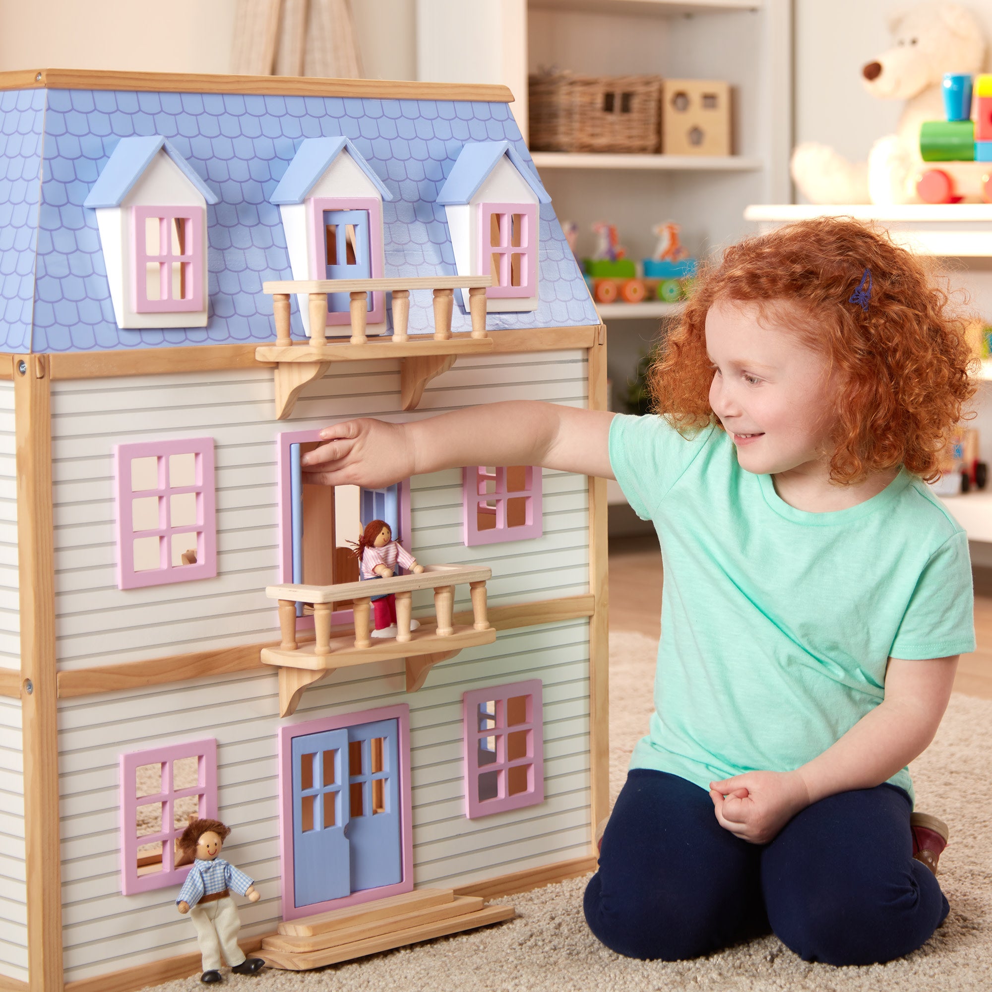 Melissa & Doug Wooden Multi-Level Dollhouse - Image 7
