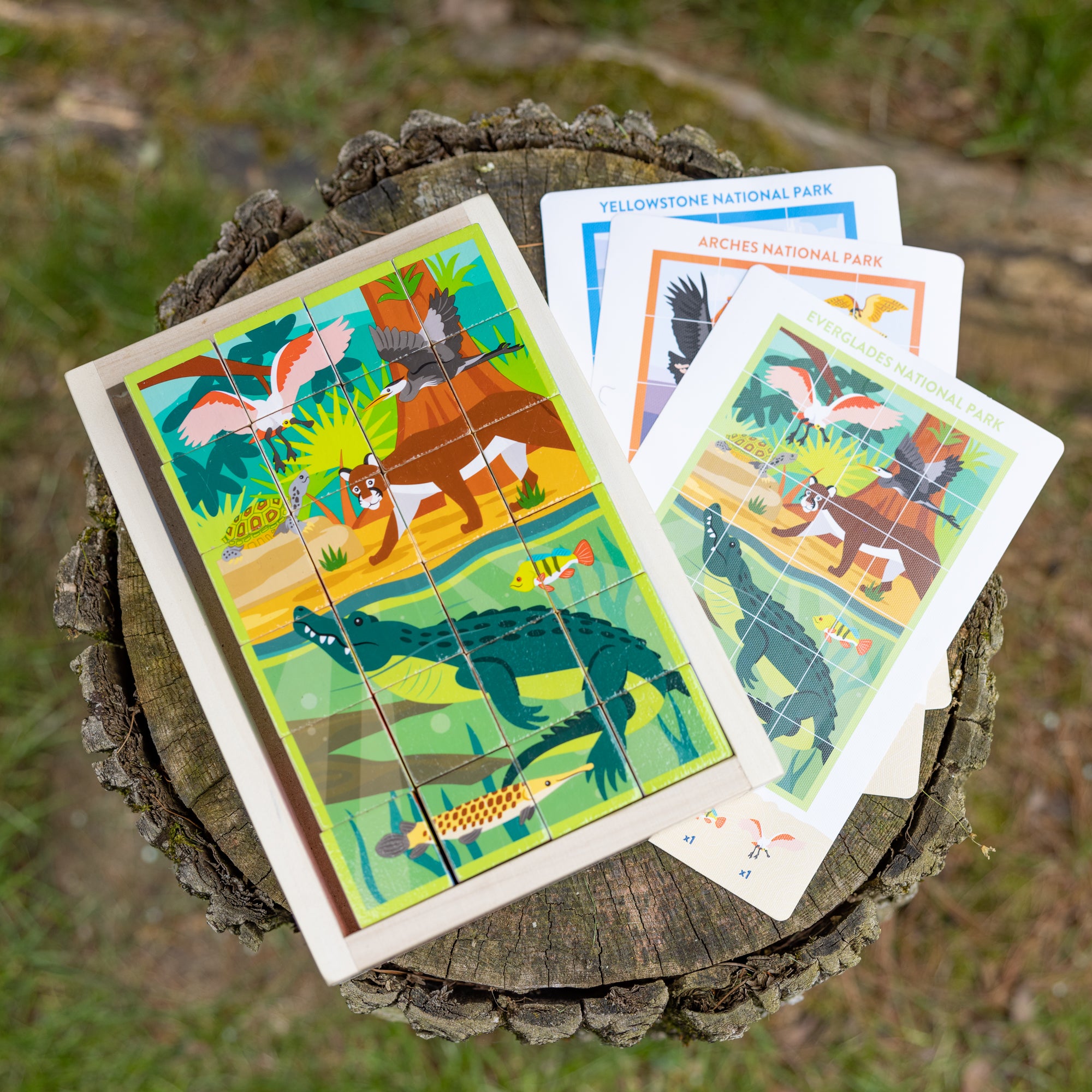 Melissa & Doug National Parks Alphabet & Animals Cube Puzzle ?C 24 Wooden Block Pieces - Image 9