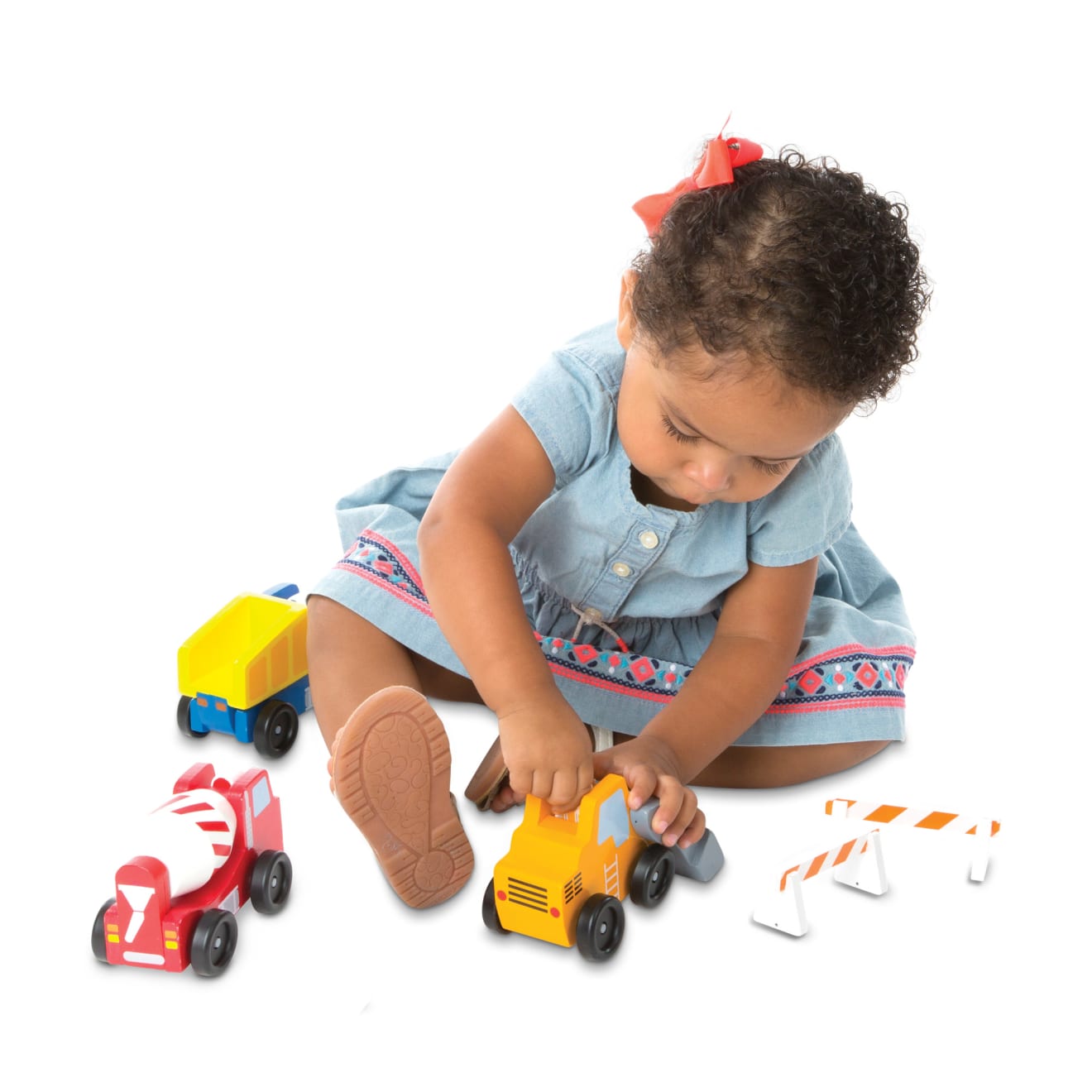 Melissa & Doug Classic Wooden Toy Construction Vehicle Set - Image 8