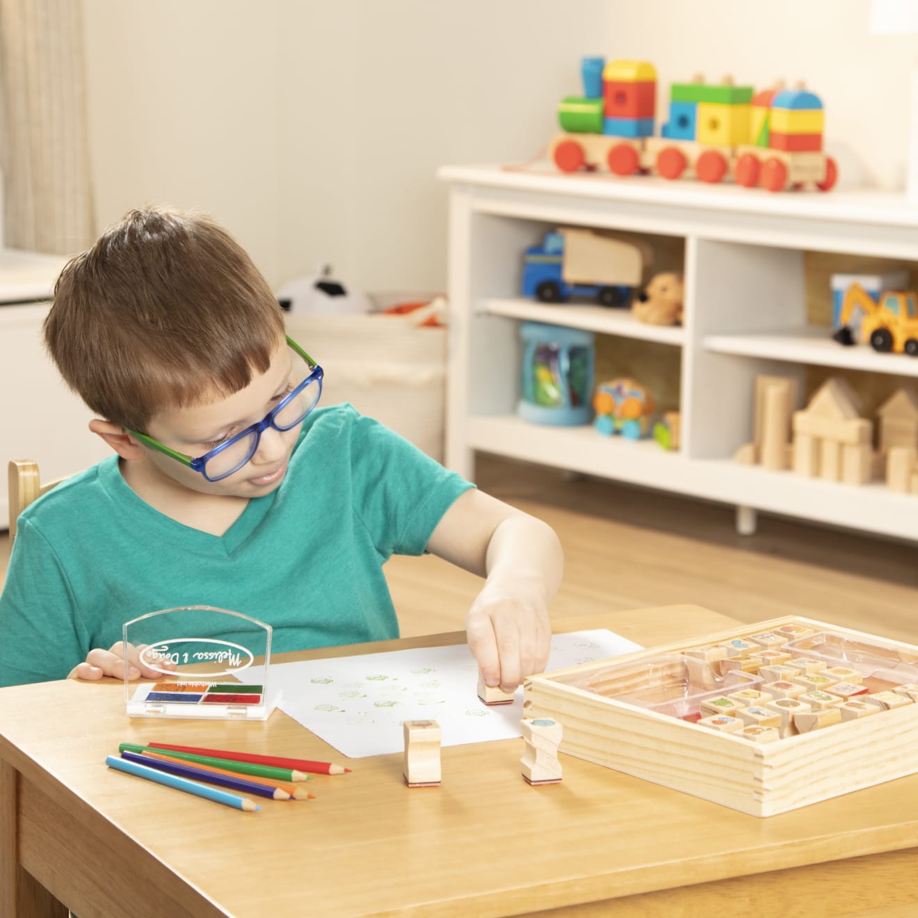 Melissa & Doug Wooden Favorite Things Stamp Set - Image 5