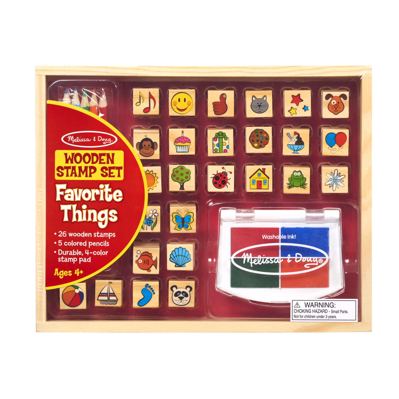 Melissa & Doug Wooden Favorite Things Stamp Set - Image 3