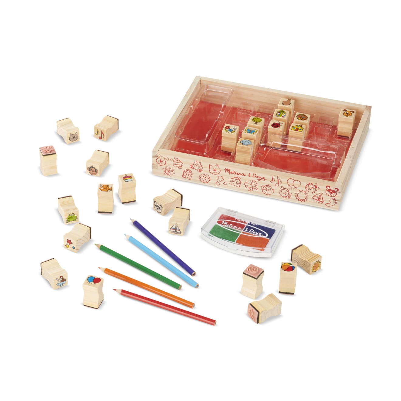 Melissa & Doug Wooden Favorite Things Stamp Set - Image 4