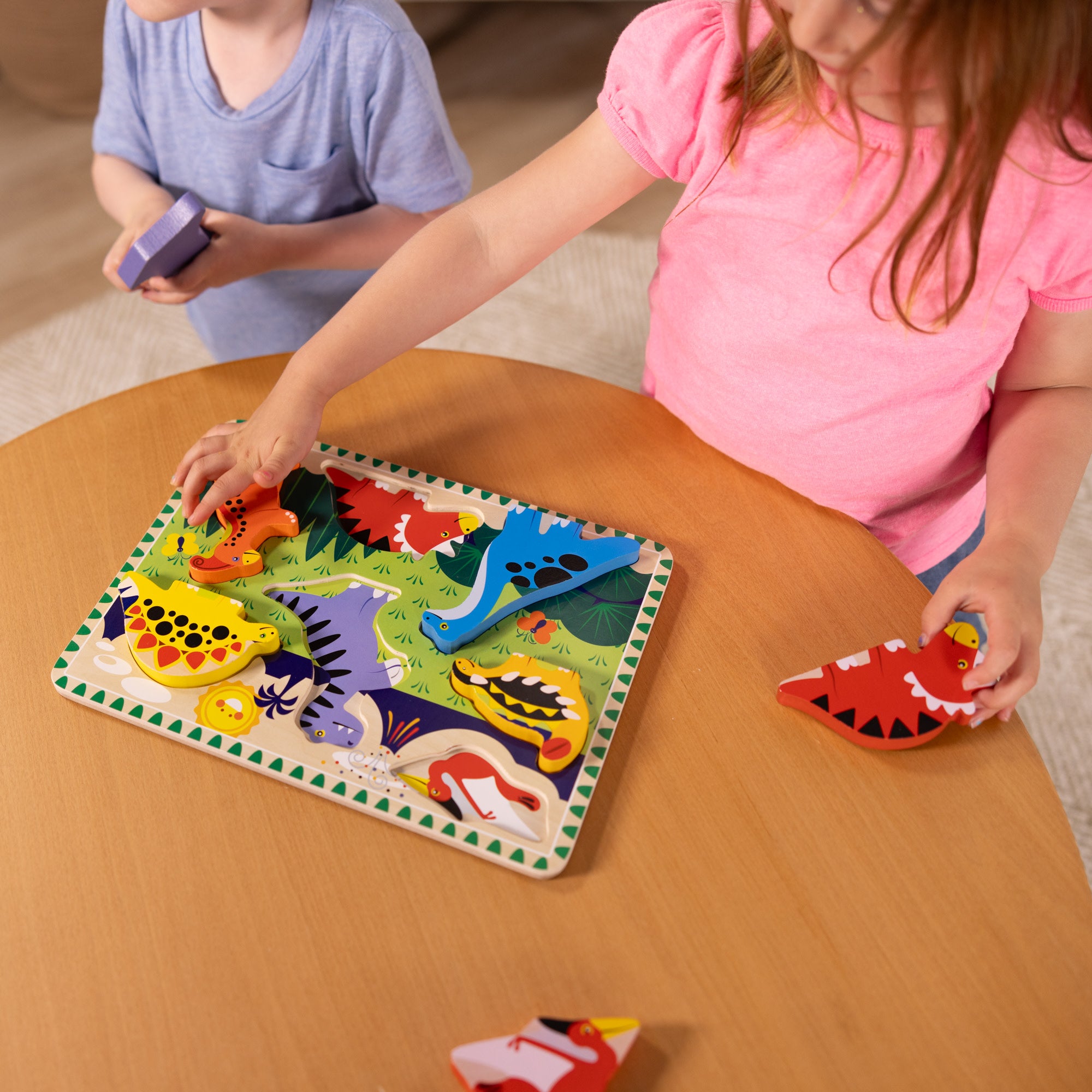 Melissa & Doug Dinosaurs Chunky Puzzle - 7 Pieces - Image 7