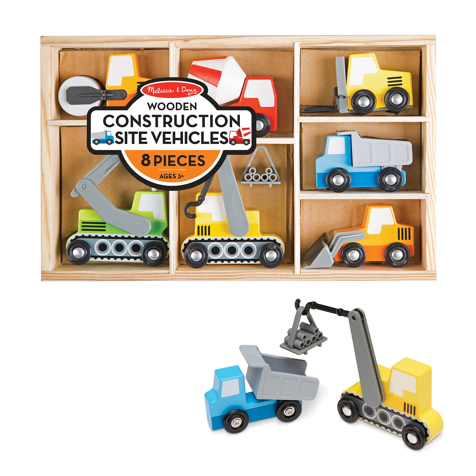Melissa & Doug Wooden Construction Site Vehicles - Image 5