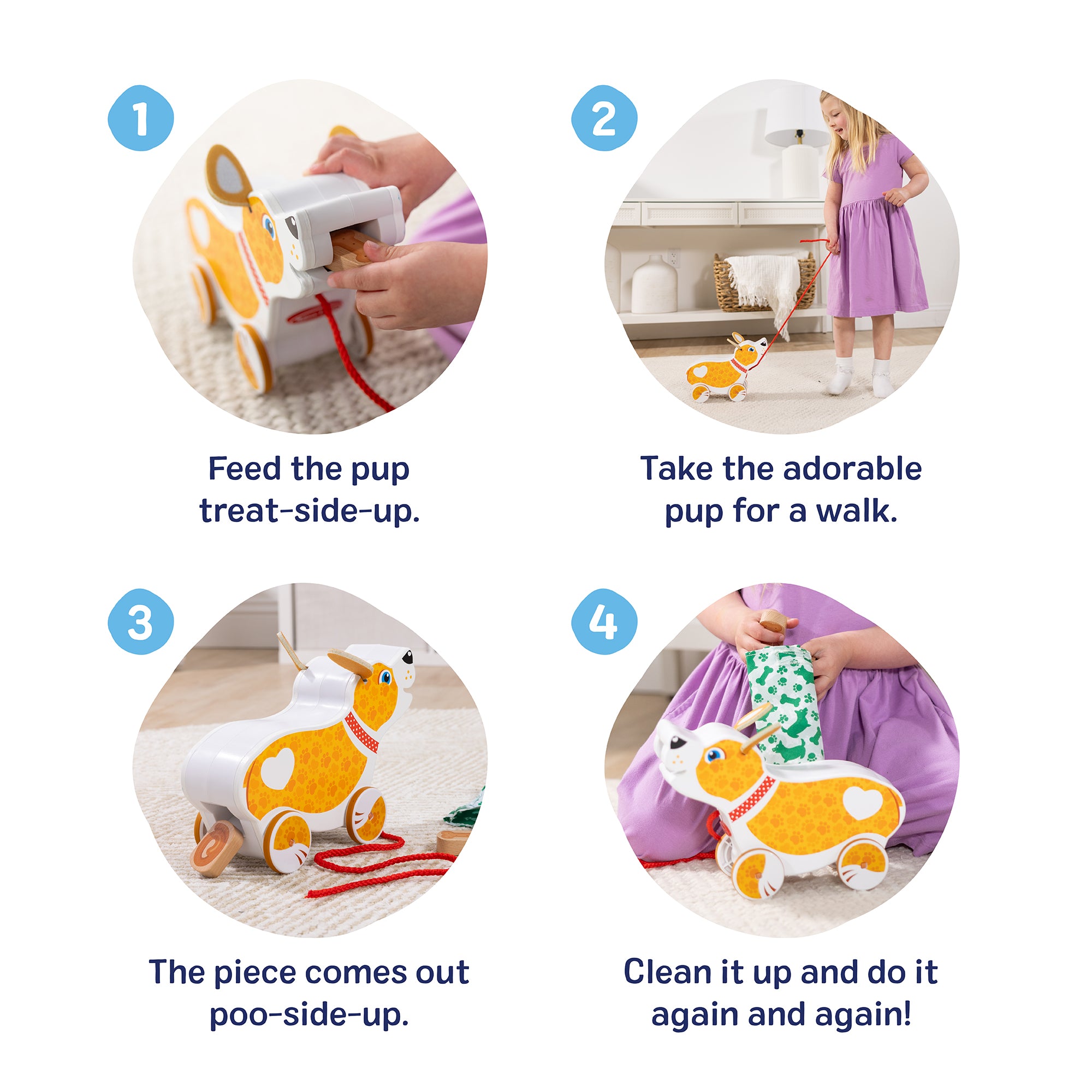 Melissa & Doug Feed, Walk & Poo Pup Play Set - Image 5