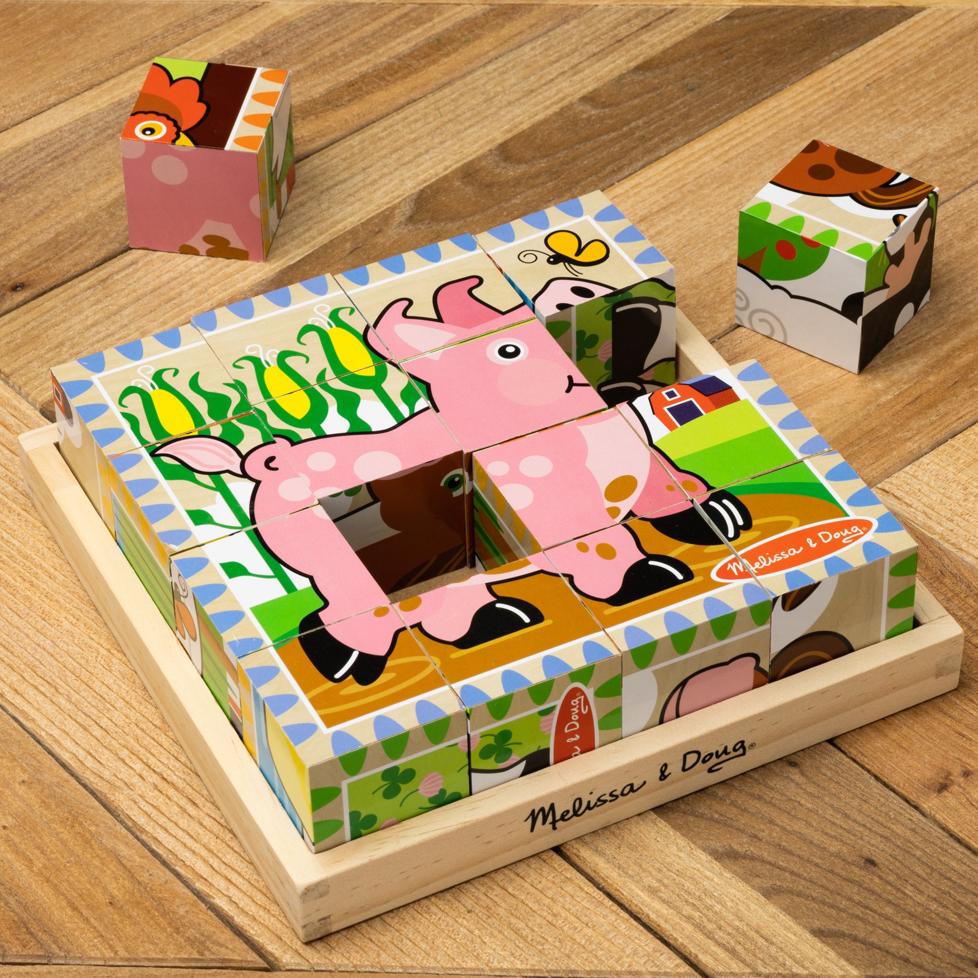 Melissa & Doug Farm Cube Puzzle - 16 Pieces - Image 9
