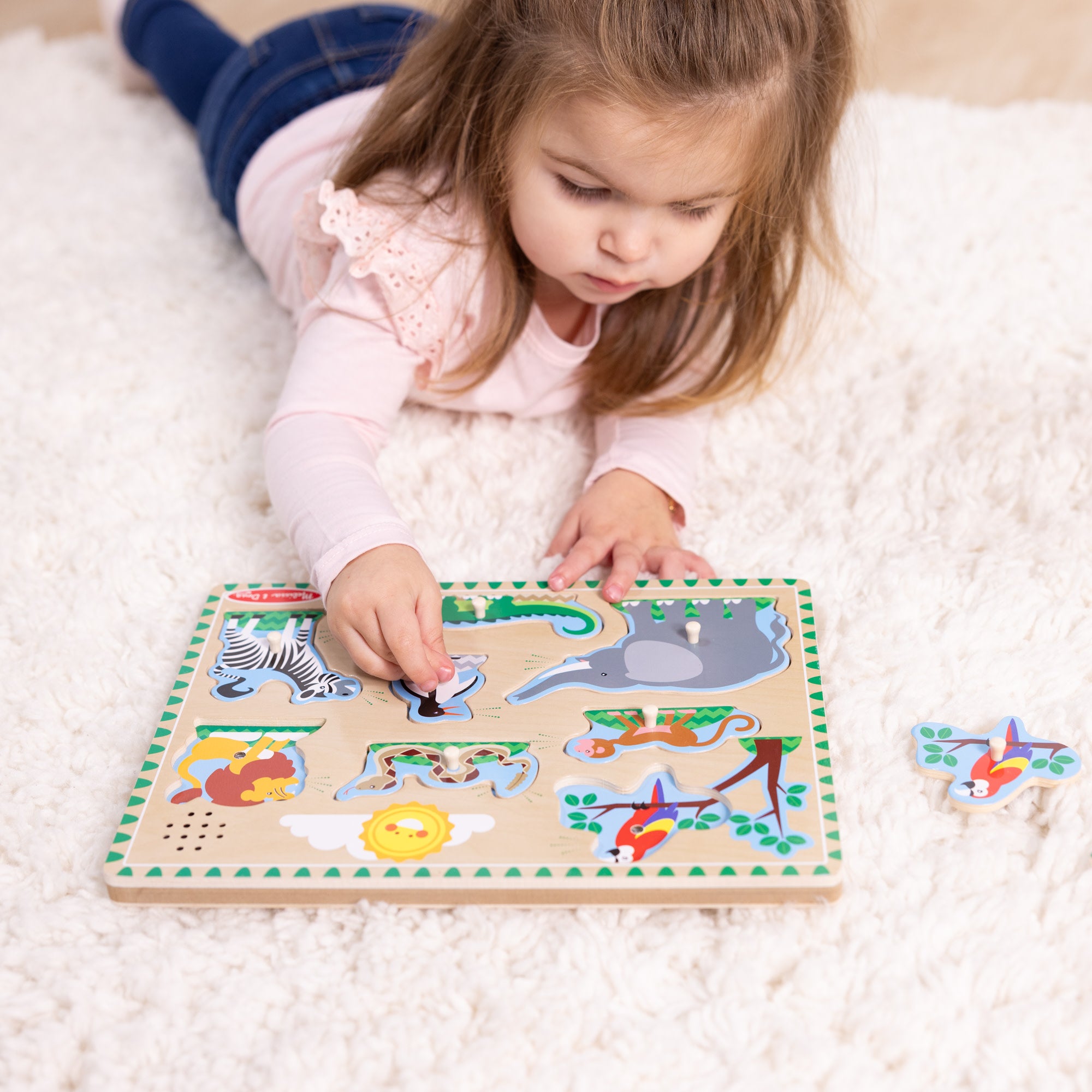 Melissa & Doug Zoo Animals Sound Puzzle - 8 Pieces - Image 3