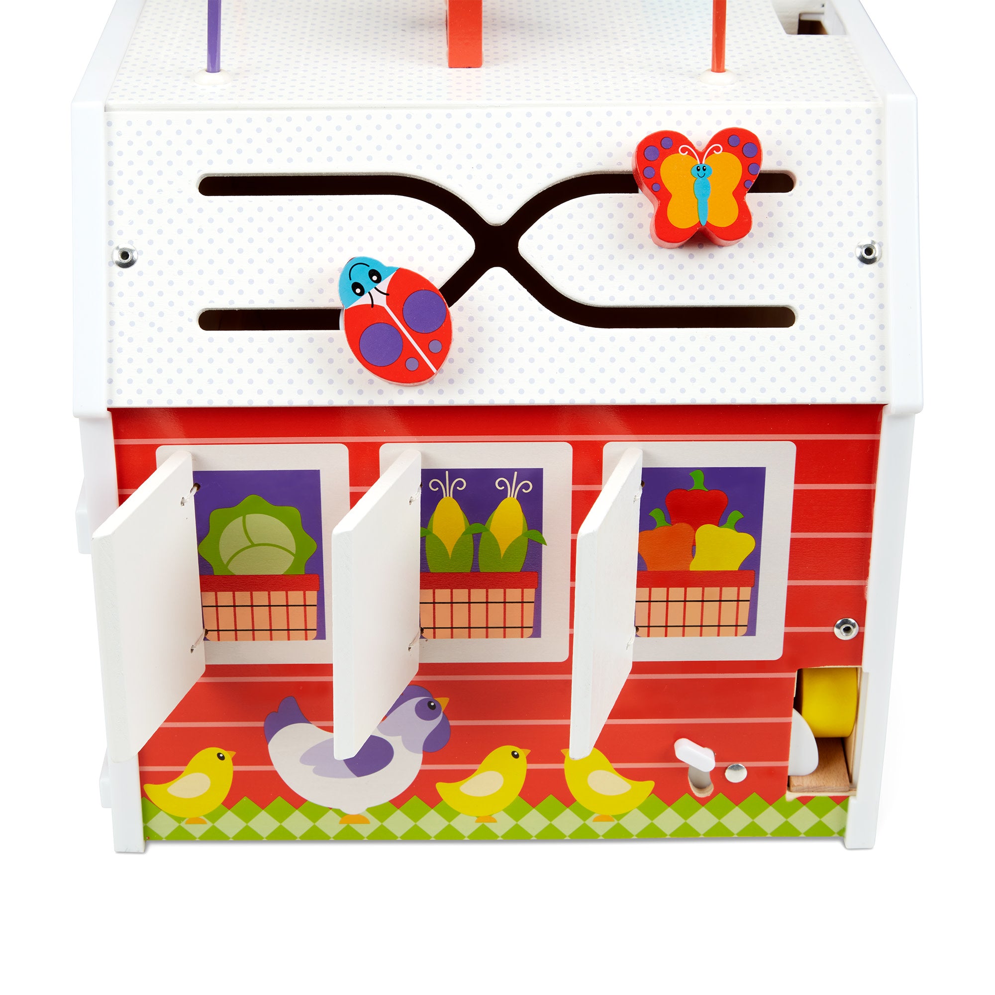 Melissa & Doug First Play Slide, Sort & Roll Activity Barn - Image 3