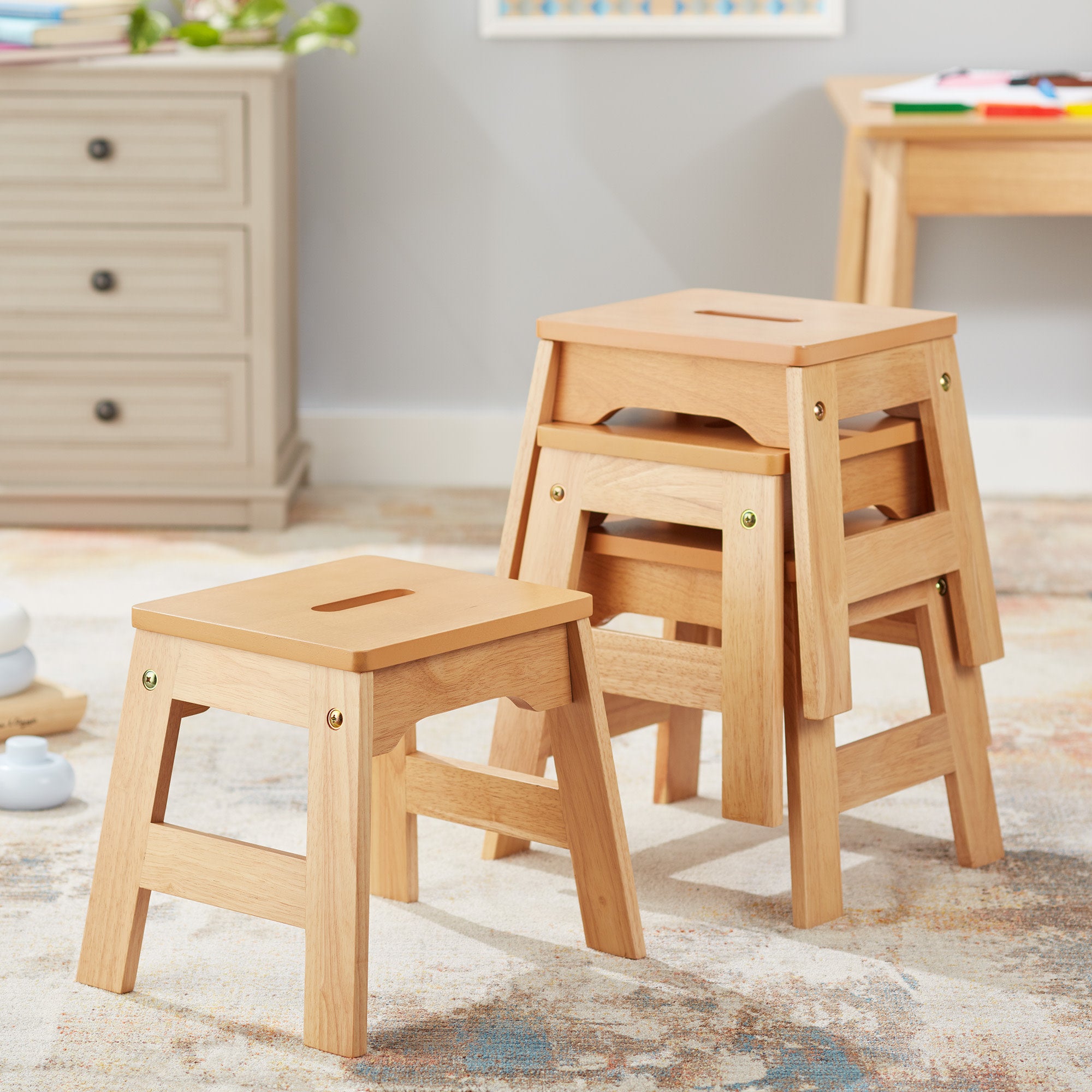 Melissa & Doug Wooden Stools ?C Set of 4 - Image 2
