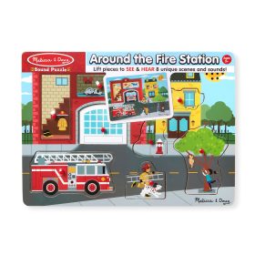Melissa & Doug Around the Fire Station Sound Puzzle - 8 Pieces