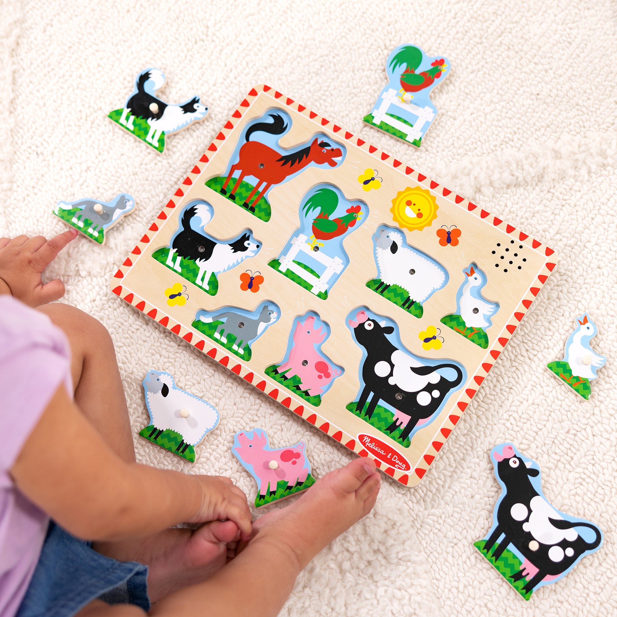 Melissa & Doug Farm Animals Sound Puzzle - 8 Pieces - Image 2
